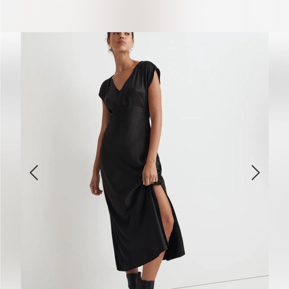 Madewell Flowy Satin Black Dress sz 20 plus